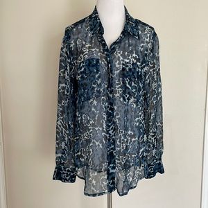 Equipment Femme Blue Silk Blouse M